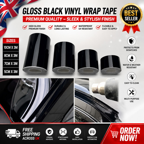 Glossy black vinyl wrap - vinyl, tape
